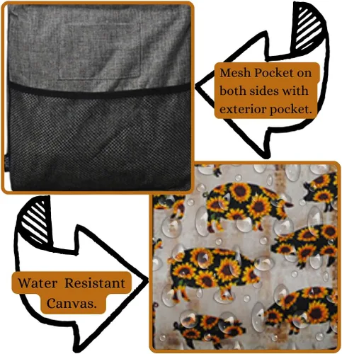 Vista 490 de NGIL Bolsa de comestibles reutilizable extra grande plegable de gran tamaño para comestibles, almacenamiento, picnic, playa, Estampado