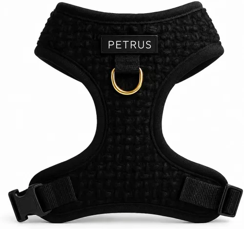 Vista 7 de Arnés para perro premium ajustable sin tirones de neopreno, lujoso, transpirable, ligero, para perros pequeños y medianos, cómodo, chaleco