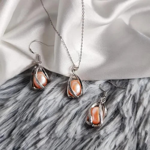 Vista 3 de Jewelry Set For Women YQXINXIN 100% Natural Freshwater Pearl Jewelry Sets 925 Sterling Silver Jewelry Sets