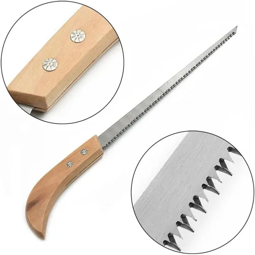 Vista 4 de AIIONP Sierra de mano portátil para exteriores de 9 pulgadas, 3 piezas, ideal para camping, jardinería, supervivencia, senderismo, cortar madera
