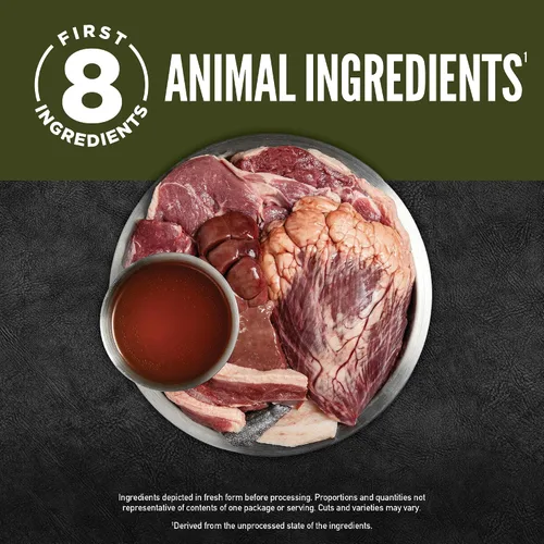 Vista 5 de ORIJEN Trituras de carne real, sin granos, estofado de Tundra, comida húmeda prémium para perros