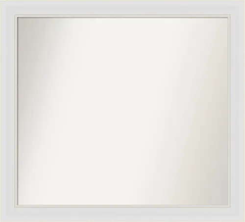 Vista 256 de Amanti Art Espejo de baño blanco para sobre el fregadero, 24 x 26 pulgadas, espejo rectangular blanco y blanco, marco de madera contemporáneo