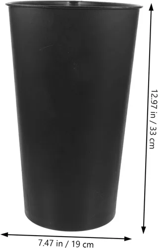 Vista 8 de Florero de plástico, negro, 20 oz