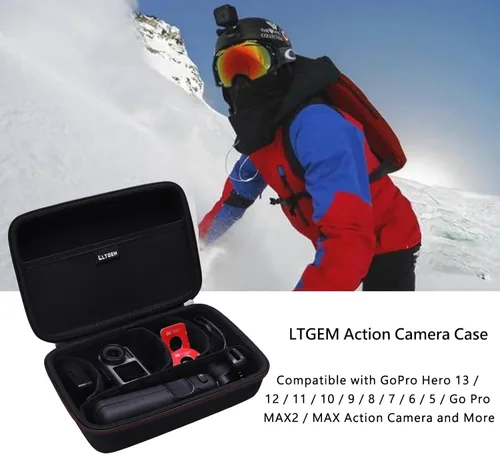 Vista 4 de LTGEM - Funda para cámara de acción compatible con GoPro Hero 13/12 / 11/10 / 9/8 / 7/6 / 5 / Go Pro MAX2 / MAX/Mission 1 PRO Action Camera, bolsa