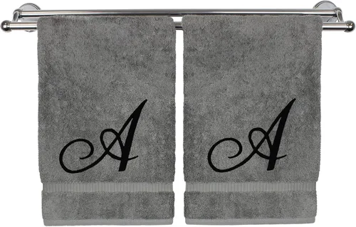 Vista 117 de Toalla de mano con monograma, regalo personalizado, 16 x 30 pulgadas, extra absorbente, 100% algodón turco, acabado de rizo suave, para baño, cocina