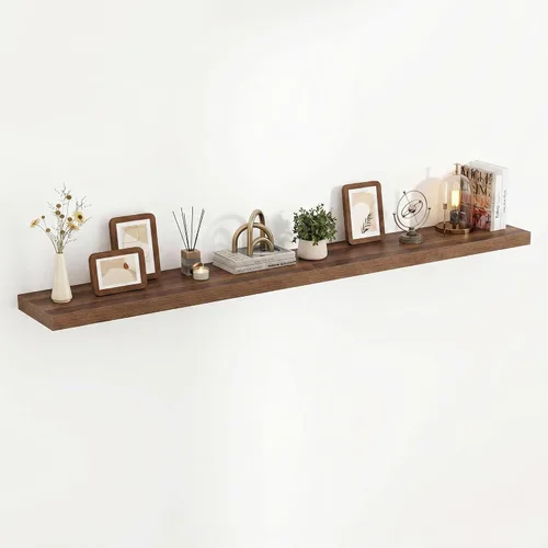 Vista 24 de Acovy Estantes flotantes de 16 pulgadas, estantes flotantes de 16 x 9.25 x 1.5 pulgadas de profundidad para pared, estantes de madera para baño
