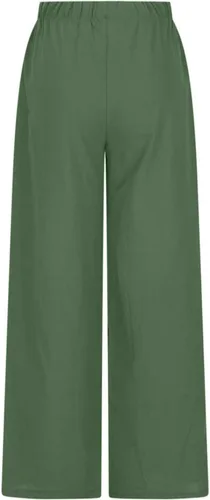 Vista 5 de JEGULV Pantalones palazzo de lino para mujer 2024 a la moda, casuales, holgados, de cintura alta, pantalones de pierna ancha, pantalones de playa