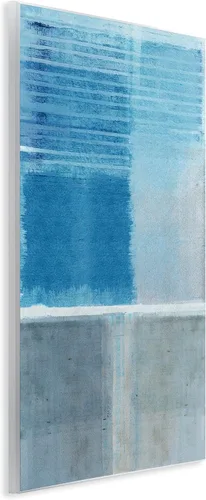 Vista 2 de Stupell Industries Flora Kouta - Placa de pared abstracta azul y gris