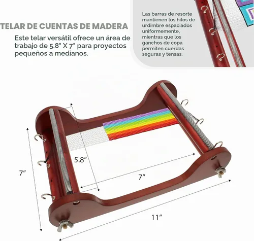 Vista 3 de The Beadsmith Telar de cuentas de madera