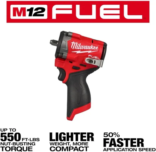 Vista 2 de Milwaukee Electric - M12 FUELTRADE Stubby 3/8 llave de impacto