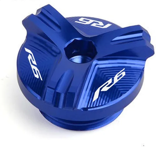 Vista 7 de Tapa de tapón de llenado de aceite de motor CNC para motocicleta, compatible con Yamaha YZF R1 R3 R6 YZFR1 1998-2020 YZFR3 2015-2021 YZFR6 YZFR6S R1