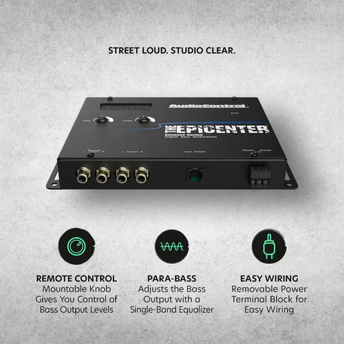 Vista 3 de Procesador de control de restauración de graves digital AudioControl EPICENTER, amplificador de graves para audio de coche con control remoto
