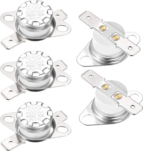 Vista 20 de uxcell KSD301 Termostato 320.0 °F/320°F 10A Normal Cerrado N.C Ajuste Snap Disc Interruptor de temperatura para microondas, horno, cafetera, 2