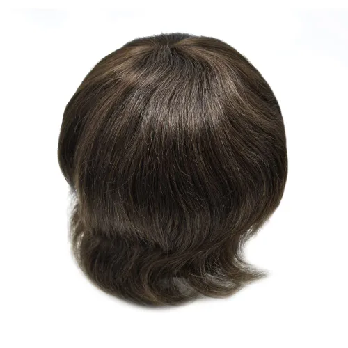 Vista 361 de Toupee para hombre 100% cabello humano real tupé para hombres 0.004 in piel de poliuretano para hombre, sistema de reemplazo de piezas de pelo