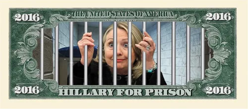 Vista 3 de Paquete de 50 billetes de dólar de edición limitada Hillary For Prison 2016, altamente coleccionable, divertido para demócratas o republicanos