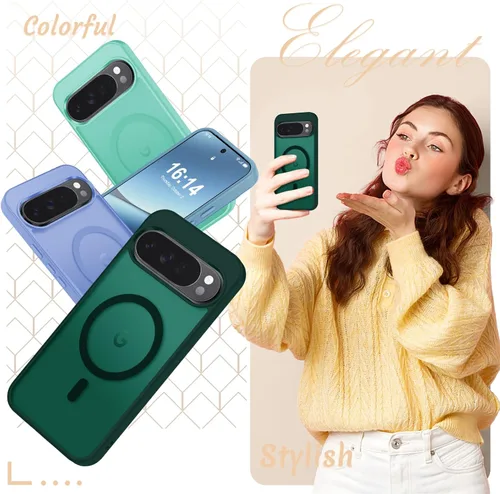 Vista 183 de Funda para Google Pixel 10 Pro XL, cubierta magnética mate, color negro Fit for MagSafe, Screen Protector included, Shockproof Military Grade