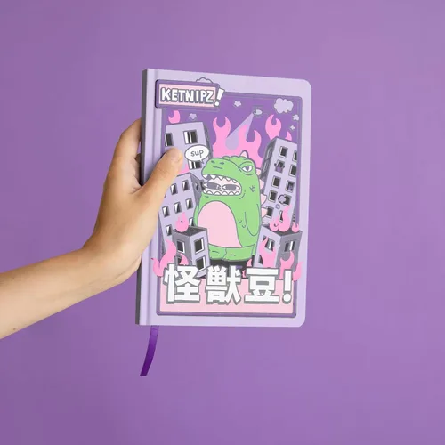 Vista 7 de Grupo Erik Ketnipz - Cuaderno A5 con tapa dura, cuaderno de notas punteado, cuaderno de bocetos A5, regalos de dinosaurios, regalos de papelería