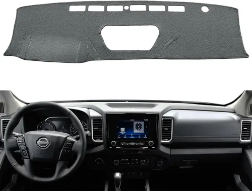 Vista 12 de Yiz Funda para salpicadero de ajuste personalizado para Nissan Frontier Xterra 2002 2003 2004 (Negro) J158