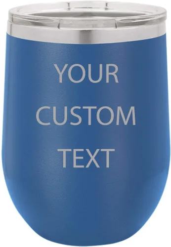 Vista 10 de Vaso de vino aislado de acero inoxidable personalizado personalizado de 12 oz (negro)