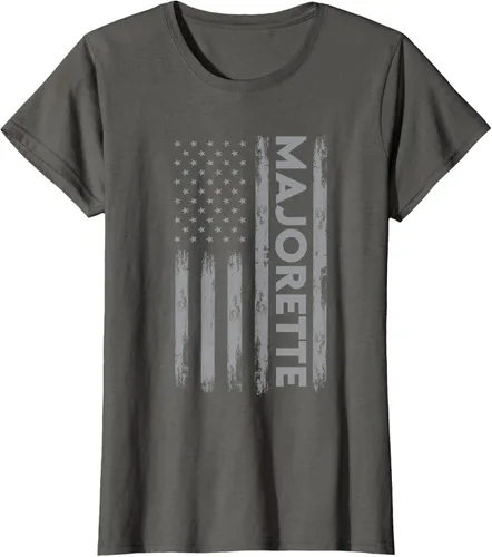 Vista 7 de Great Majorette - Camiseta de bastón giratorio con diseño de bandera de Estados Unidos, Negro, S