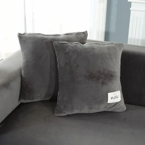 Vista 8 de MIFXIN - Funda elástica para sofá seccional, 2 piezas, elástica, de 3 asientos, en forma de L, protector de muebles con 4 fundas de almohada