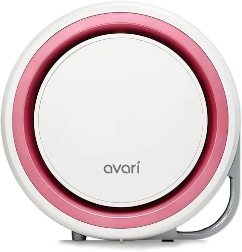 Vista 2 de AVARI™ Purificador de aire personal de escritorio rosa 525 fabricado en Corea. Filtrado de la zona de respiración personal. Filtros electroestáticos