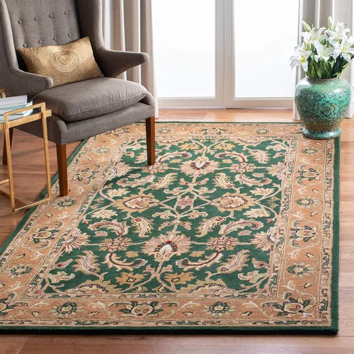 Vista 41 de Safavieh colección Heritage HG628A - tapete oriental tradicional hecho a mano de lana verde oscura y dorada, Lana, negro / beige (Black/ Beige)