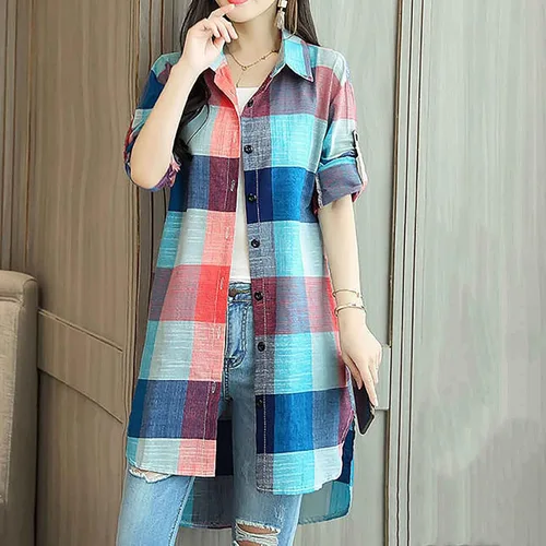 Vista 39 de Long Sleeve Shirts for Women Spring Summer Dressy Casual Button Down Plus Size Tops Office Work Blouses