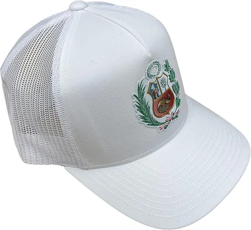 Vista 3 de PeruCoUSA Gorra Peru Escudo - Gorra de malla de camionero ajustable - Gorras de Peru