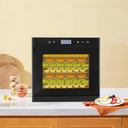 Vista 4 de Deshidratadores mejorados para alimentos y cecina, secadora deshidratada de 700 W, máquina secadora de bandejas de acero inoxidable 8/6