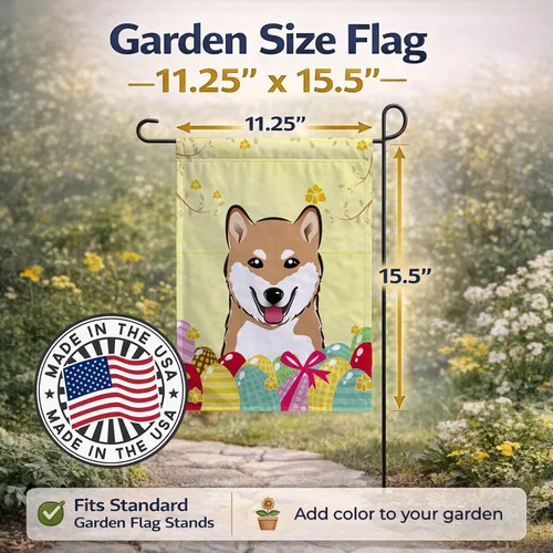 Vista 165 de Caroline's Treasures BB1923GF Bandera decorativa para jardín con diseño de Border Collie, para caza de huevos de Pascua, para jardín, jardín, patio