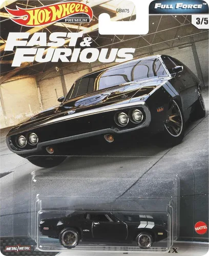 Vista 4 de Hot Wheels 1971 Plymouth GTX, Fast & FuriousVehículo fundido a presión a escala 1:64, juguetes para niños de 3 años en adelante, juguetes para niños