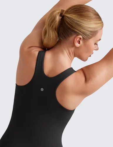 Vista 5 de CRZ YOGA Butterluxe - Camiseta sin mangas de entrenamiento para mujer, con espalda cruzada, acolchada, cuello alto, para yoga, atlética con brasier