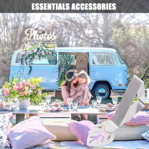 Vista 6 de Paquete de 10 clips para mantel de mesa, clip de mantel de pícnic en forma de hoja, para exteriores, grande, resistente, acero inoxidable, cubierta