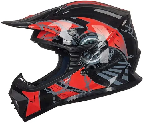 Vista 26 de ILM Casco de cara completa para motocicleta, motocross y cuatrimoto para niños y jóvenes, aprobado por el Departamento de Transporte de Estados