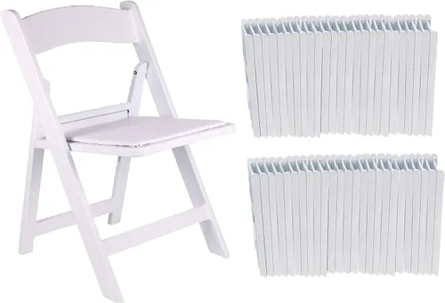Vista 7 de BTEXPERT Silla plegable de resina con asiento acolchado de vinilo para interiores y exteriores, ligera, set para eventos en el hogar, fiestas
