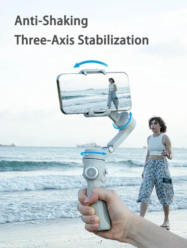 Vista 14 de FeiyuTech VB4 Kit de 3 ejes Smartphone Gimbal – Barra de extensión integrada de 8.5 pulgadas, seguimiento facial AI y luz de relleno, funda