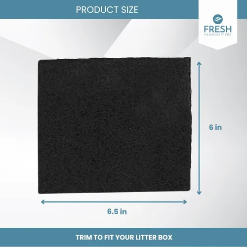 Vista 3 de Fresh Headquarters Paquete de 6 filtros de carbón activado para caja de arena para gatos, filtro de carbón activado orgánico recortable de 6 x 6.5
