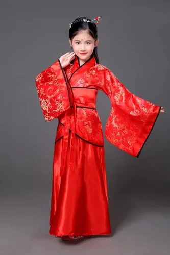 Vista 3 de Traje tradicional chino de Hanfu para niñas, vestido de fiesta antiguo, disfraz de cosplay