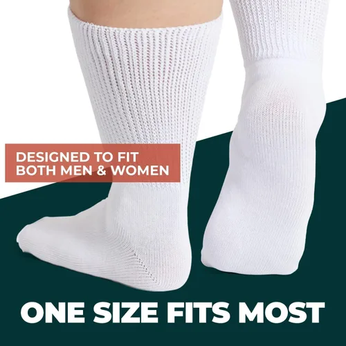 Vista 5 de FORTIVO Calcetines extra anchos para pies hinchados, calcetines bariátricos y diabéticos para hombres y mujeres