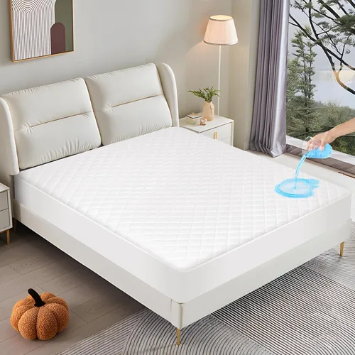 Vista 8 de GUHER Protector de colchón impermeable tamaño individual, funda de cama transpirable de tela de aire 3D, funda protectora de colchón, sin ruido