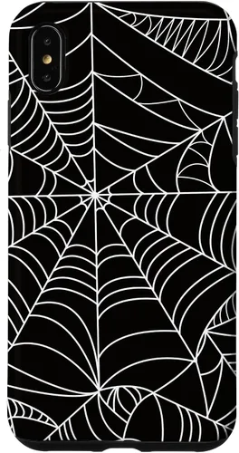 Vista 11 de iPhone 12/12 Pro blanco y negro araña web Único estuche de Halloween de Artsy moderno
