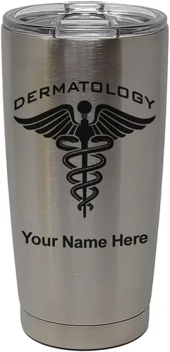 Vista 32 de LaserGram Vaso aislado al vacío de 20 onzas, dermatología, grabado personalizado incluido (negro)