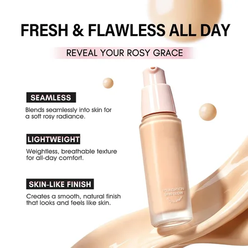 Vista 5 de Base líquida de larga duración Dewy Glow Ligero 1.2 fl oz, #4