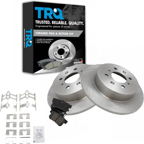 Vista 166 de TRQ Juego de pastillas de freno y rotor de cerámica trasera compatible con Honda Accord V6 1998-02 3.0L con frenos de disco traseros 02-06 Acura RSX