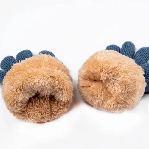 Vista 3 de Guantes de invierno cálidos para pantalla táctil para mujer, guantes térmicos con forro polar de lana de punto trenzado para clima frío