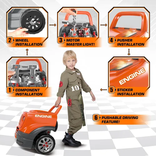 Vista 5 de SpringFlower - Juguetes y regalos para niños de 3 a 8 años, camiones grandes con motor para niños de 3 a 8 años, kit de construcción de camiones