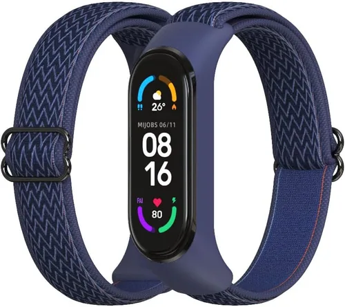 Vista 9 de CYTSH Correa de reloj para Mi Band 6 Correa elástica ajustable de nailon trenzado Miband 6 Miband 5 Pulsera 5 6 Correa de reloj 2 piezas