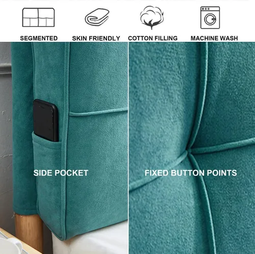 Vista 5 de Cojín tapizado para cabecero, cabecero autoadhesivo tamaño Queen, almohada de lectura para cama de día, almohada de pared para dormitorio, cama