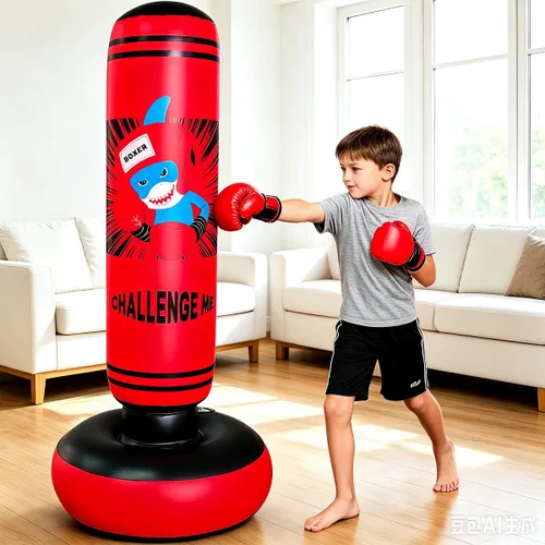 Vista 2 de Punching Bag Kid,Boxing Bag for Kids,Inflatable Dummy, Inflatable Punching Bag, De-Stress Boxing Bag for Kids.